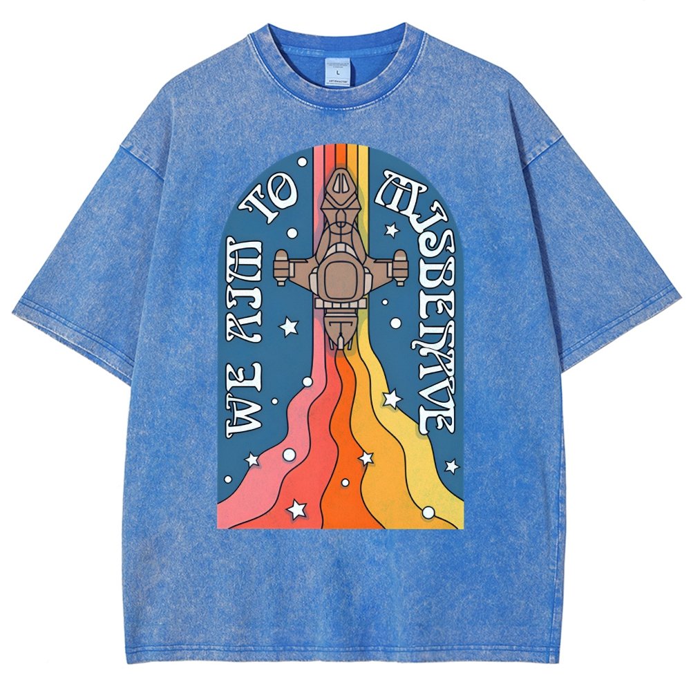 Psychedelic Aim to Misbehave Vintage Distressed T-shirt