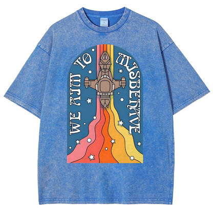 Psychedelic Aim to Misbehave Vintage Distressed T-shirt