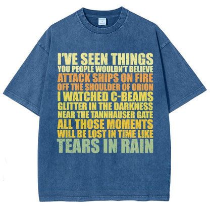 Tears In Rain Vintage Distressed T-shirt