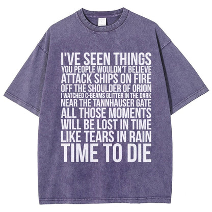 Like Tears In Rain...Time To Die Vintage Distressed T-shirt