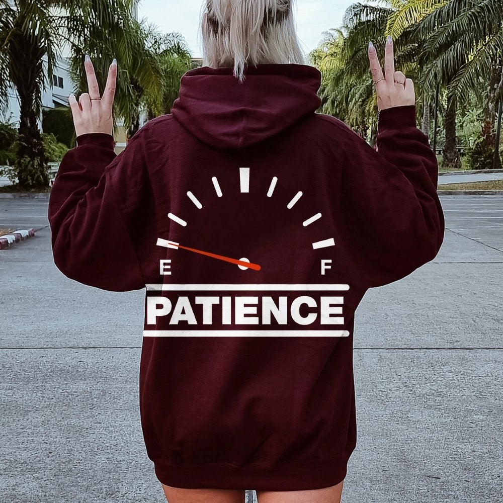 funny patience Printed Back Unisex Cotton Hoodie