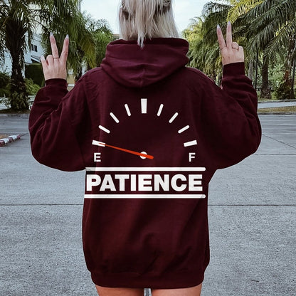 funny patience Printed Back Unisex Cotton Hoodie