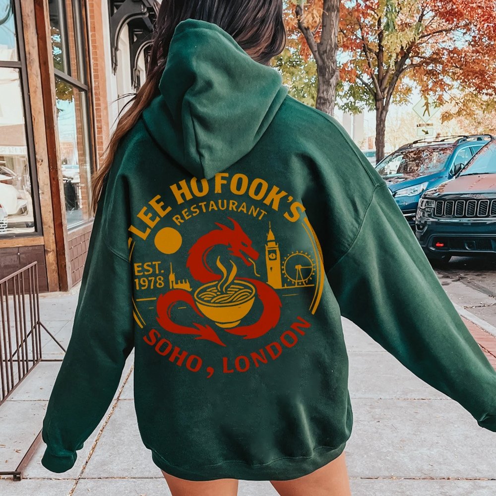 Lee Ho Fooks Printed Back Cotton Hoodie