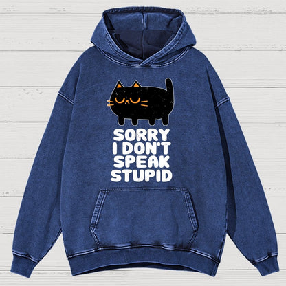 I Don't Speak Stupid Vintage Distressed Hoodie