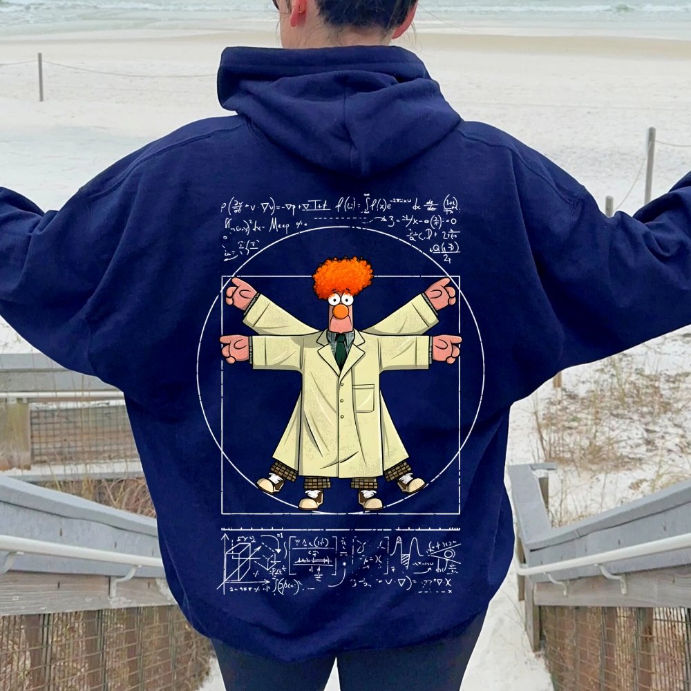Vitruvian Puppet Printed Back Unisex Cotton Hoodie