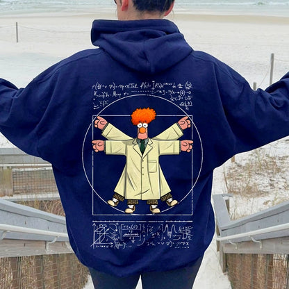Vitruvian Puppet Printed Back Unisex Cotton Hoodie