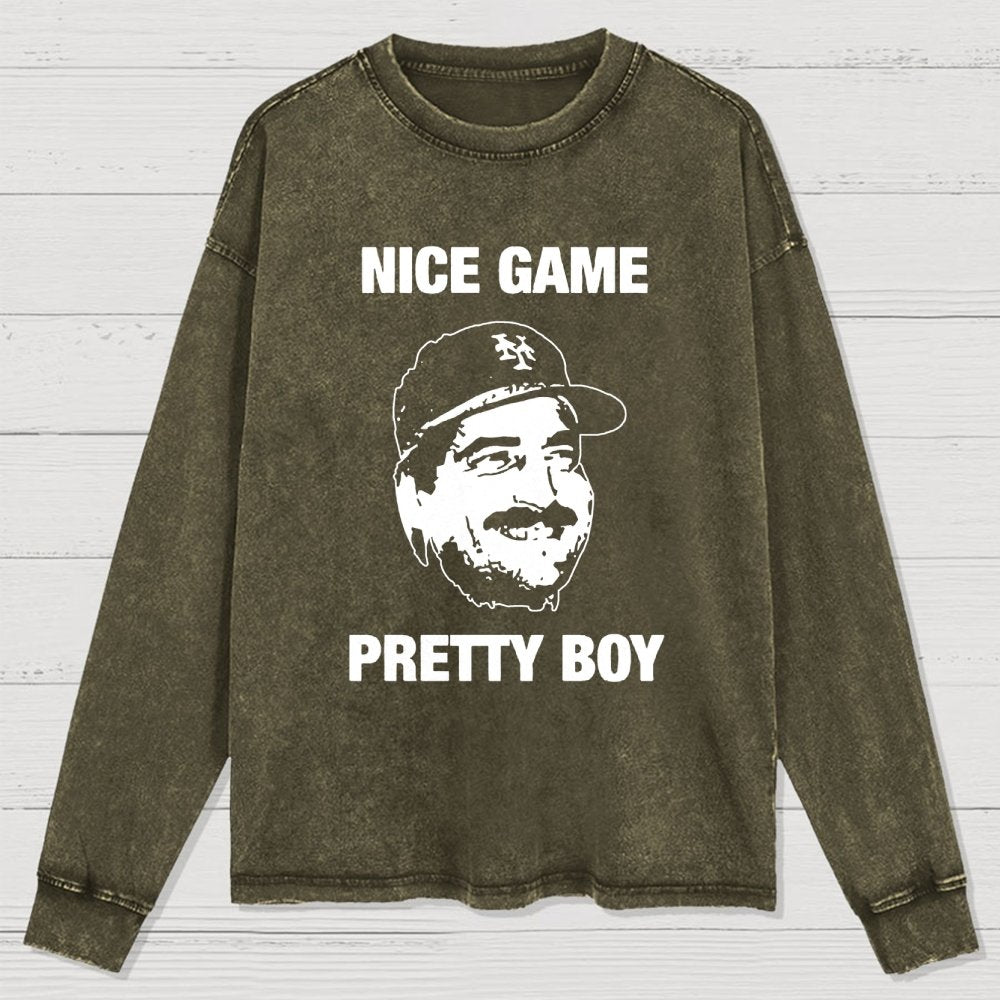 NICE GAME PRETTY BOY Washed Long Sleeve Tee