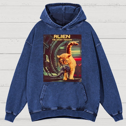 Mystery Cat Heavy Vintage Distressed Hoodie