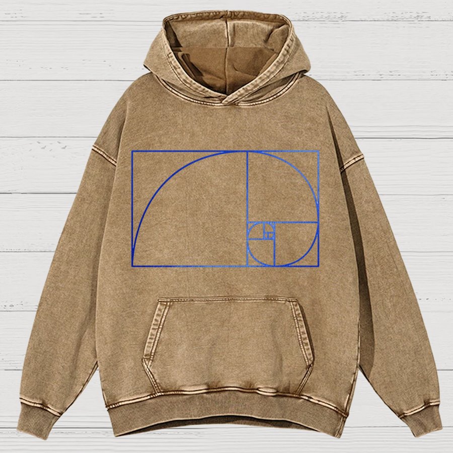 Distressed Fibonacci Spiral Geek Graphic Vintage Distressed Hoodie
