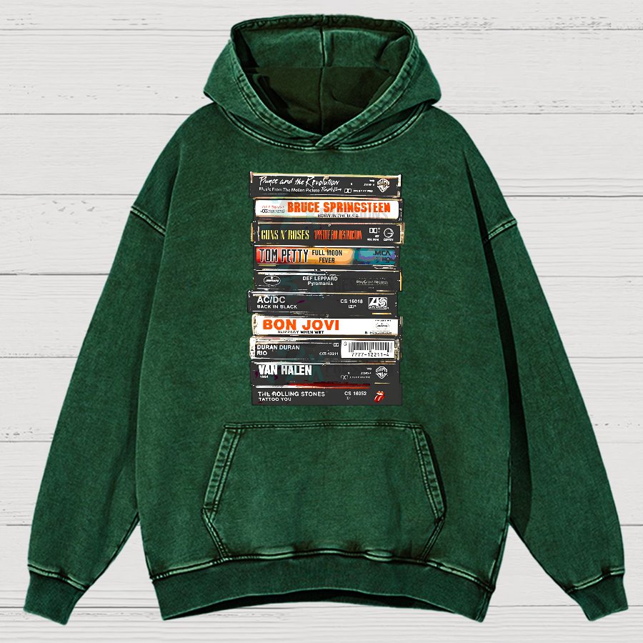 Vintage Rock Cassettes Vintage Distressed Hoodie