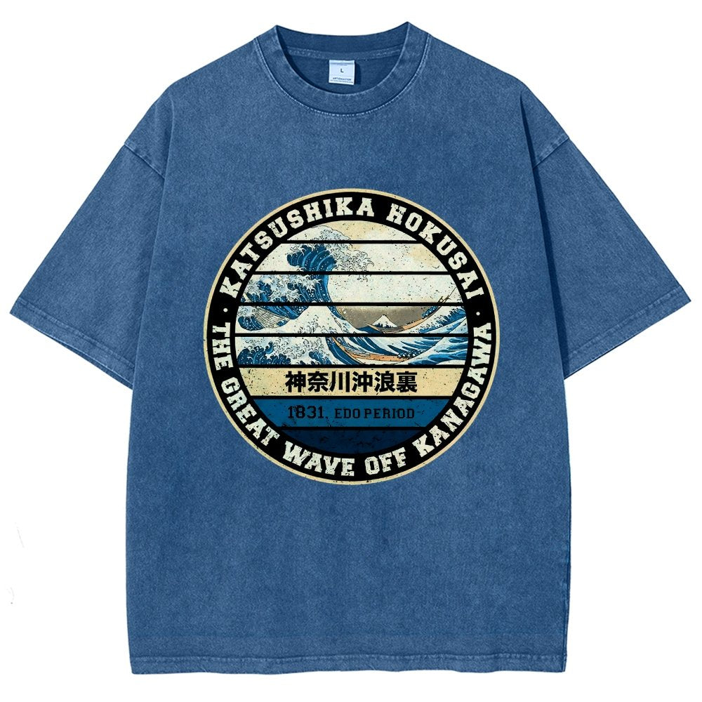 Hokusai Vintage Distressed T-shirt
