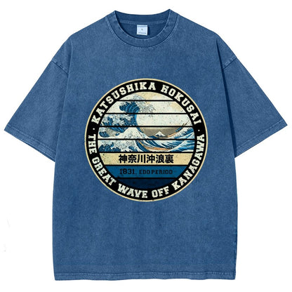 Hokusai Vintage Distressed T-shirt