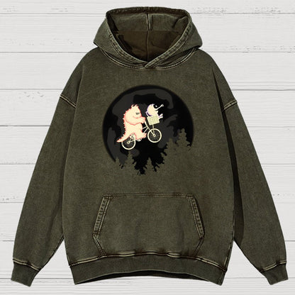 Ride Across The Moon Vintage Distressed Hoodie