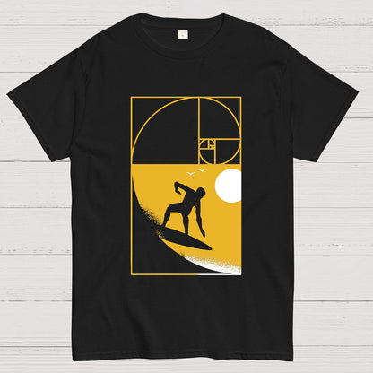Golden Spiral Wave Geeky T-Shirt