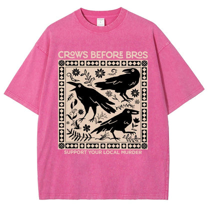 Crows Before Bros Vintage Distressed T-shirt