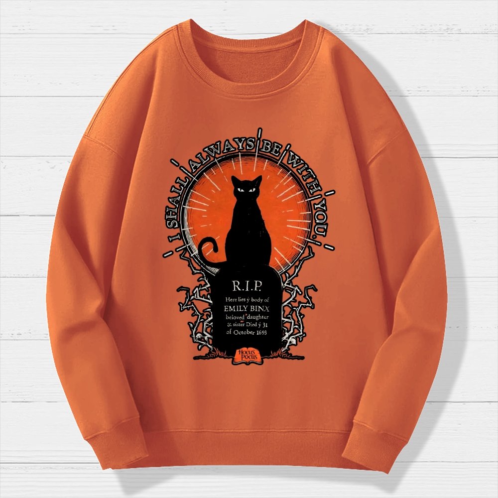 Halloween Cat Print Geek Cotton Sweatshirt