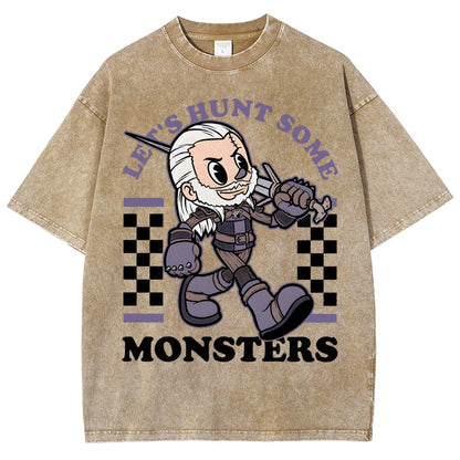 Hunt Some Monsters Vintage Distressed T-shirt