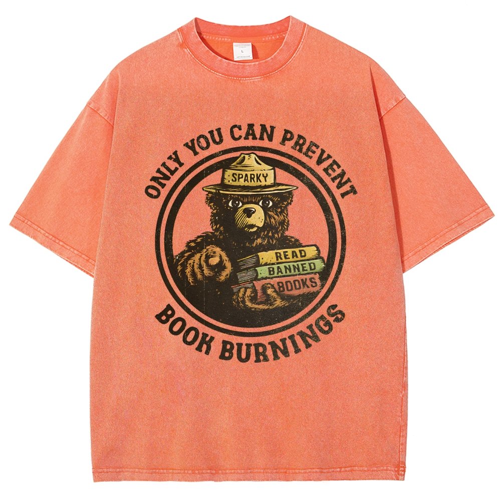 Only You Can Prevent Book Burnings Vintage Distressed T-shirt