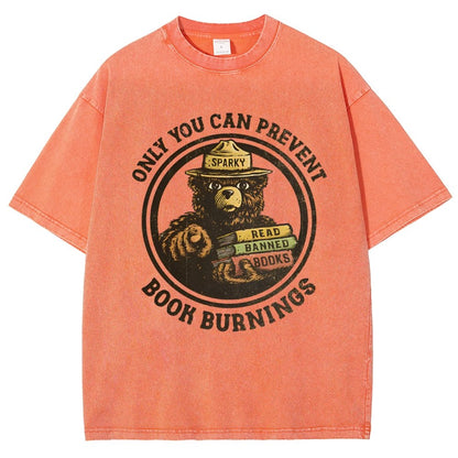 Only You Can Prevent Book Burnings Vintage Distressed T-shirt