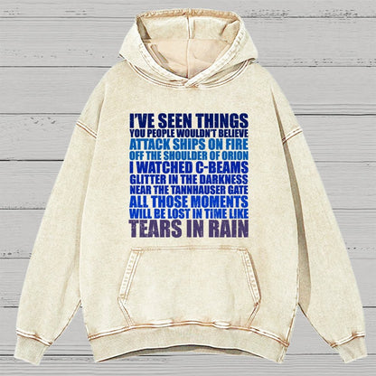 Tears In Rain Vintage Distressed Hoodie