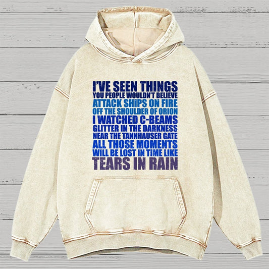 Tears In Rain Vintage Distressed Hoodie