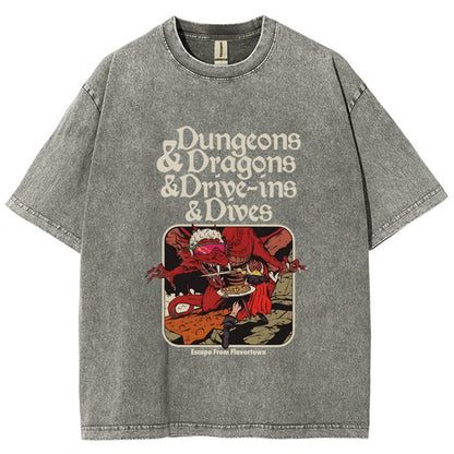 Mystic Realm Dive Ins And Dives Vintage Distressed T-shirt