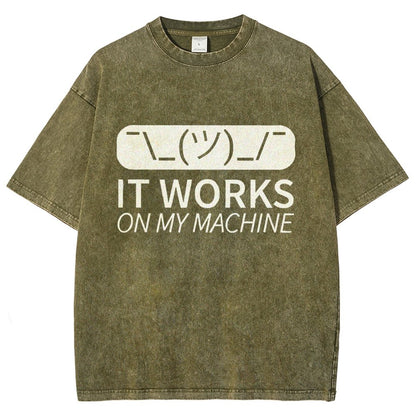 It Works On My Machine Programmer Vintage Distressed T-shirt