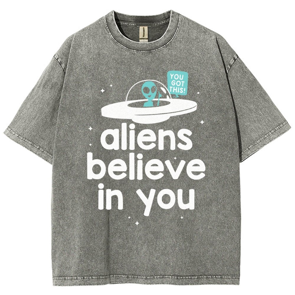Mystery Creatures Believe In You Vintage Distressed T-shirt