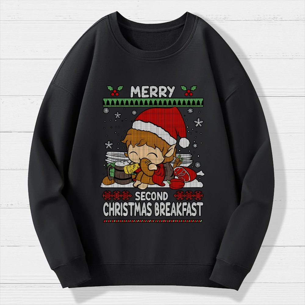 Extra breakfast Christmas Geek Cotton Sweatshirt