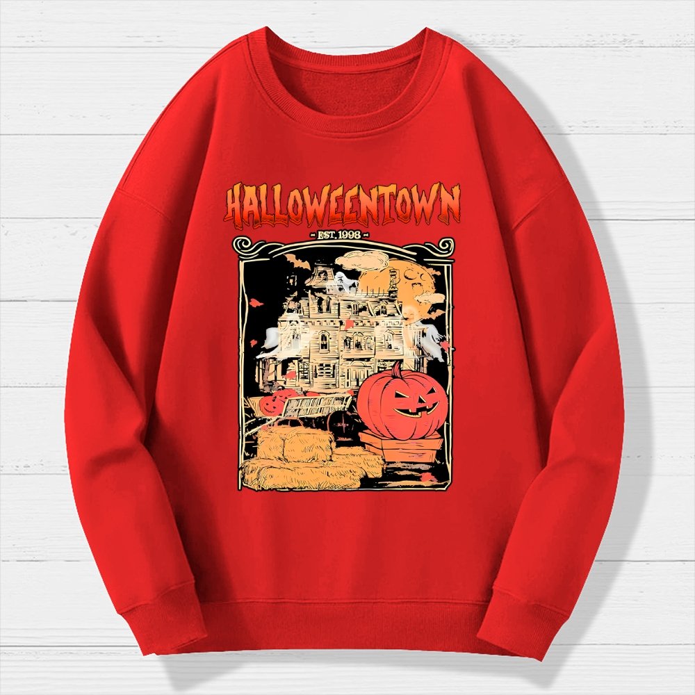 Spookyville University Est 1998. Halloween Geek Cotton Sweatshirt
