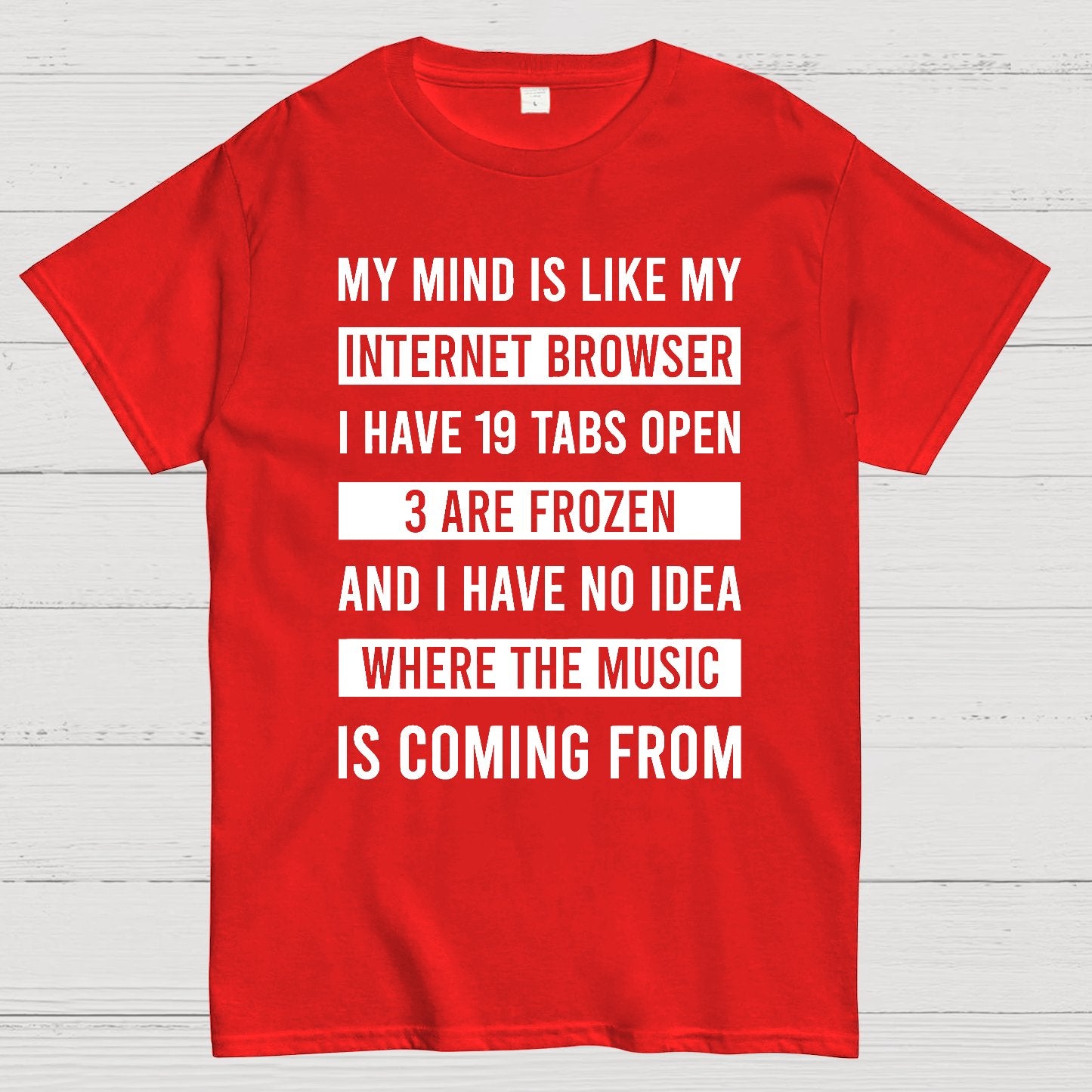 Funny My Mind Is Like My Internet Browser - I Have 19 Tabs Open Geek T-Shirt