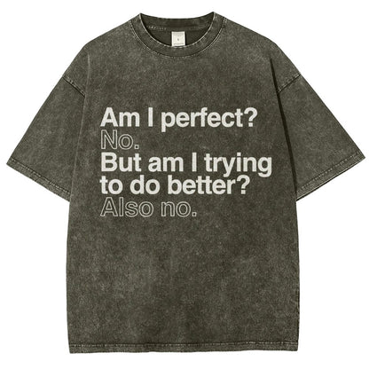 Am I Perfect? No. Am I Trying To Be Better Person Vintage Distressed T-shirt