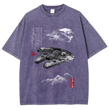 Escape from Mysterious City sumi-e Vintage Distressed T-shirt