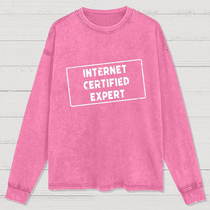 Internet Certified Expert Washed Long Sleeve Tee