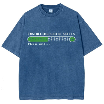 Funny Installing social skills Vintage Distressed T-shirt