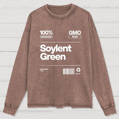 Soylent Green Tag Nerd Washed Long Sleeve Tee