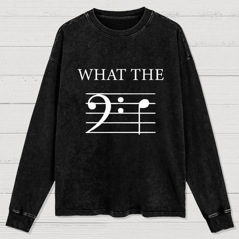 What The F (Bass) Washed Long Sleeve Tee