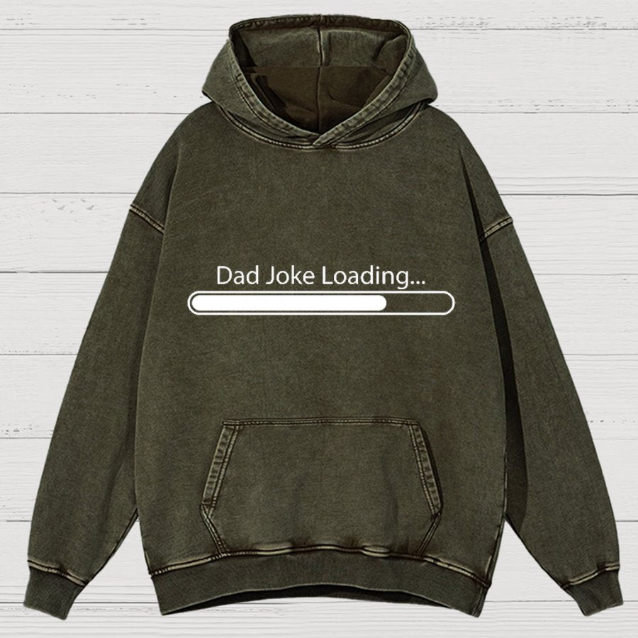 Dad Joke Loading Funny Dad Cotton Vintage Distressed Hoodie