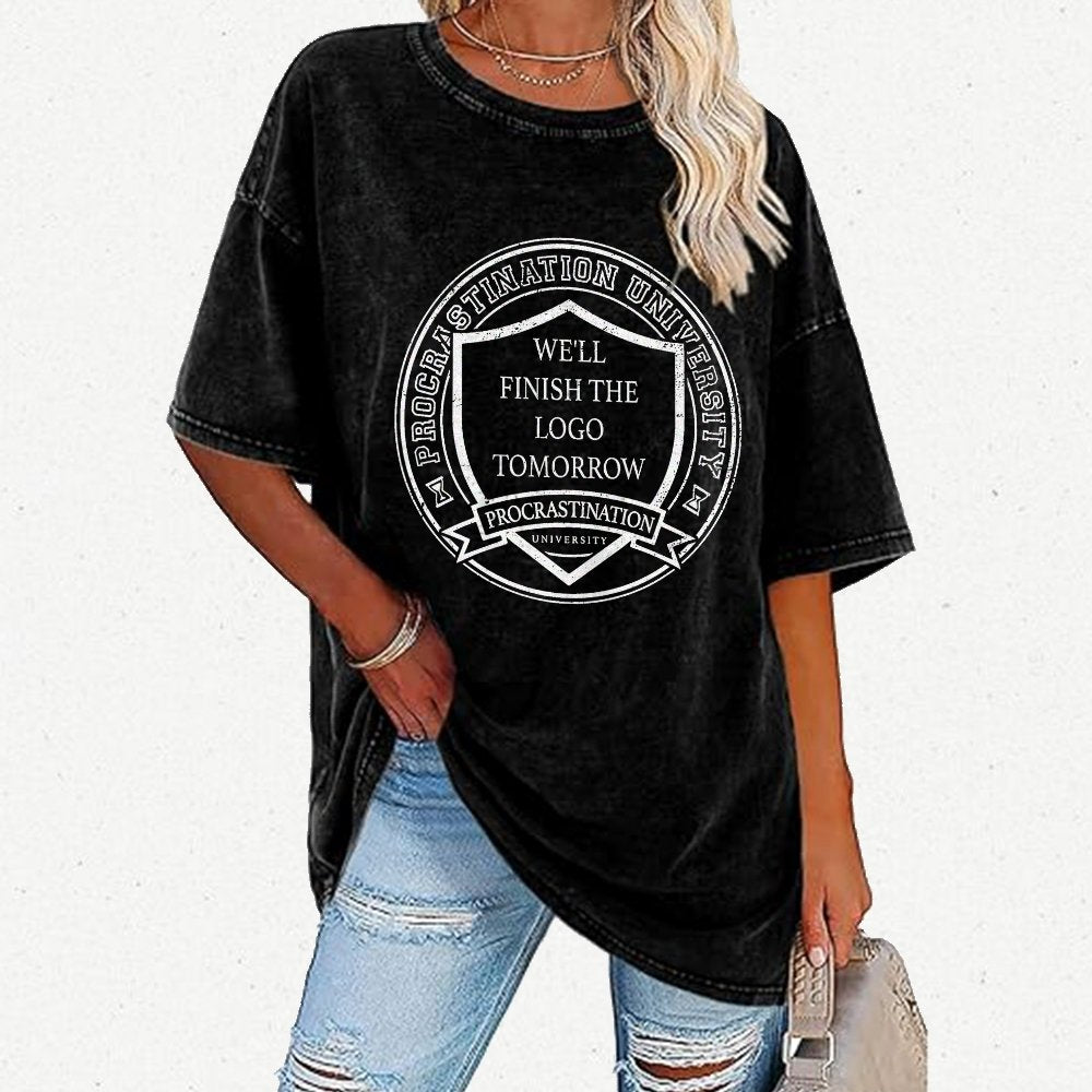 Procrastination University Logo Vintage Distressed T-shirt