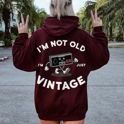 I'm Not Old Printed Back Unisex Cotton Hoodie