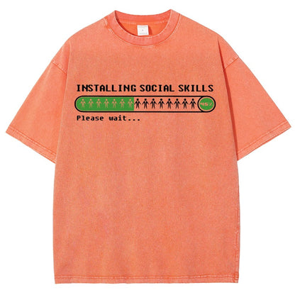 Funny Installing social skills Vintage Distressed T-shirt