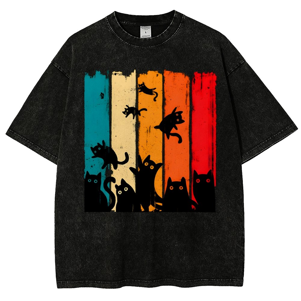 Retro Kitty Chaos Vintage Distressed T-shirt