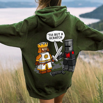 King Vs Knight Printed Back Unisex Cotton Hoodie