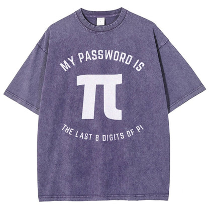 My Password Is The Last 8 Digits Of Pi Nerd Vintage Distressed T-shirt