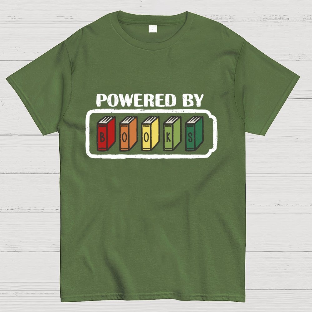 Powered by Books Geek T-Shirt