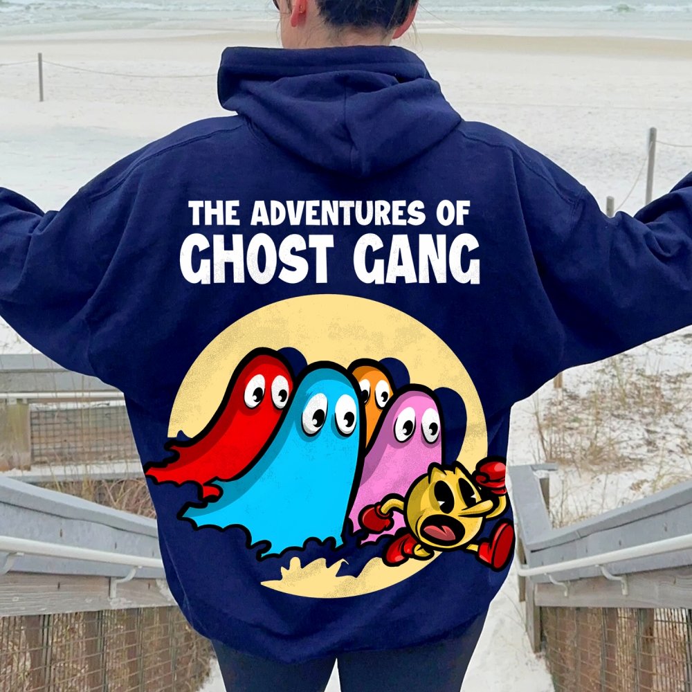 The Adventures Of Ghost Gang Printed Back Cotton Hoodie
