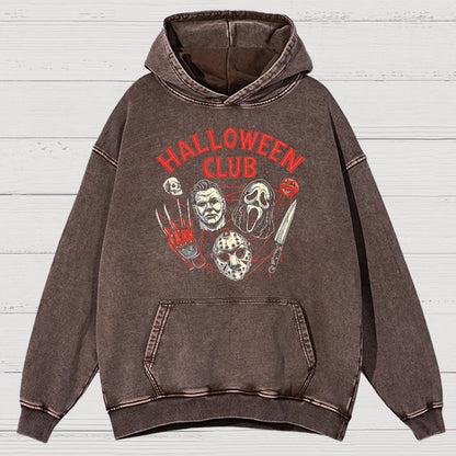 Halloween Club Vintage Distressed Hoodie