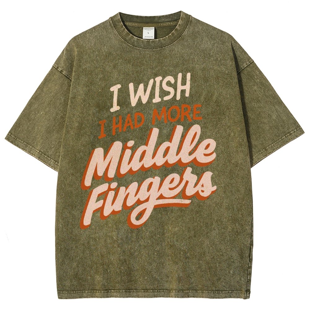 I Wish I Had More Middle Fingers Vintage Distressed T-shirt