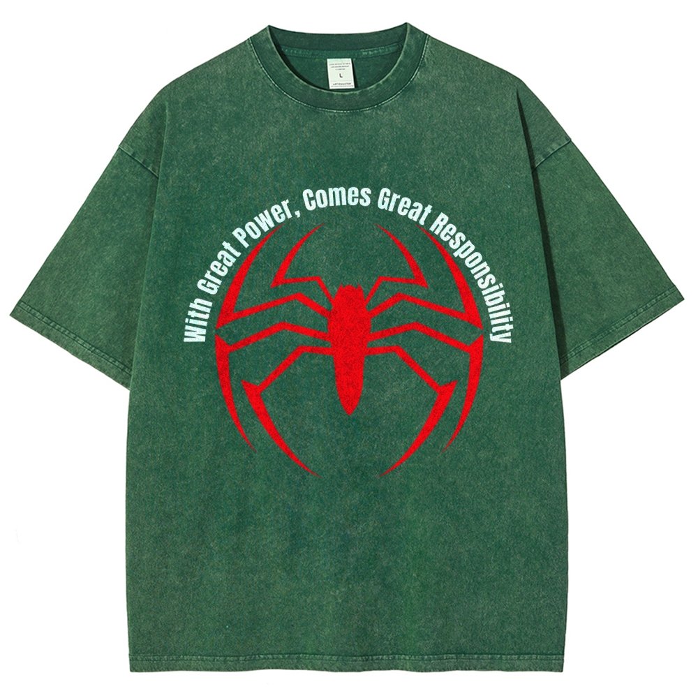 With Great Power Comes Great Responsibility Vintage Distressed T-shirt
