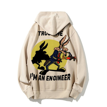 Trust Me I'm An Engineer Printed Back Cotton Hoodie